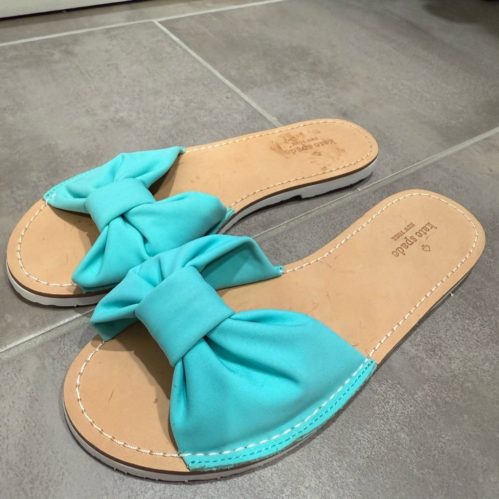 Kate Spade Turquoise Bow Sandals